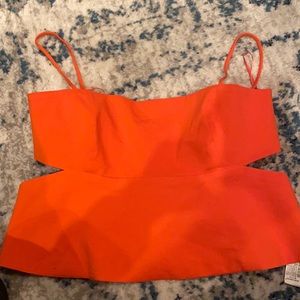 ZARA ORANGE CUTOUT TANK